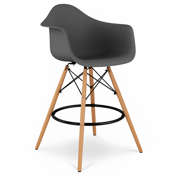 Стілець Тауер Вуд Eames барний високий сірий