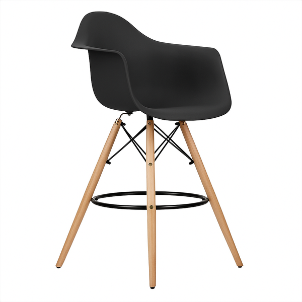 Стілець Тауер Вуд Eames барний високий чорний