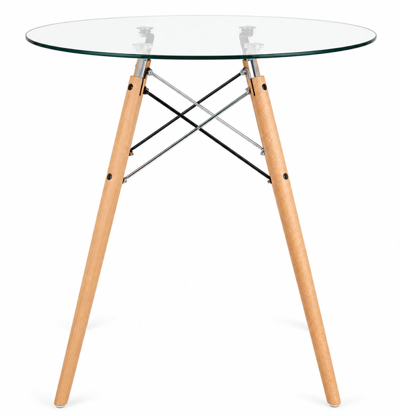 Стол Имз Eames стеклянный круглый д. 80 см